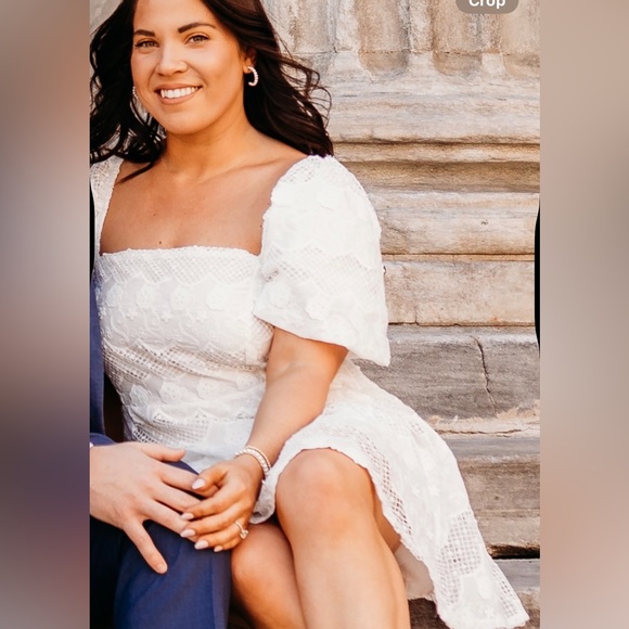 Just Me One Shoulder White Lace Dress - Picture 1 of 5